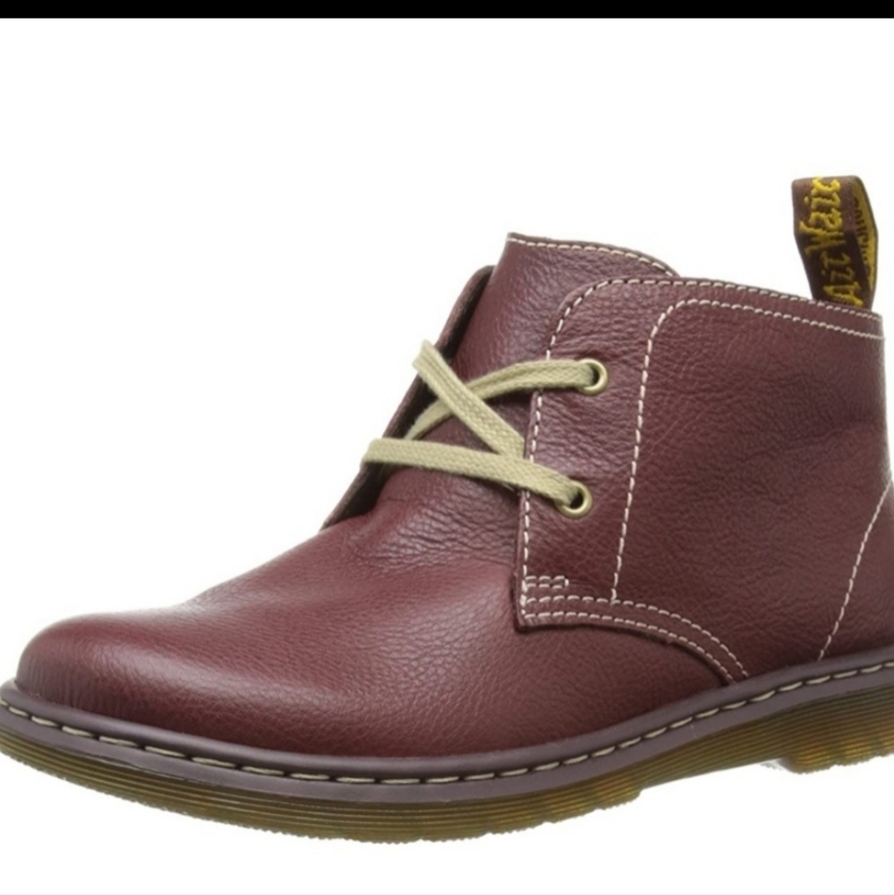 Dr. Martens Joylyn Genuine Leather Burgundy Ankle Lace Up Boots
